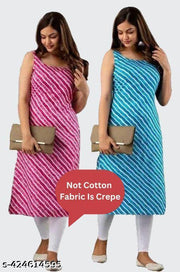 Polyster/Crepe fabric-Womens Trending & Fashionable Kurtis