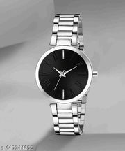 BLACK Color Dial Stainless Steel Strap Slim Stylish Look
