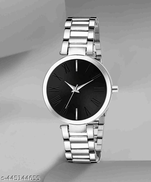 BLACK Color Dial Stainless Steel Strap Slim Stylish Look