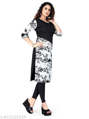 Polyster/Crepe fabric-Trendy Voguish Kurtis