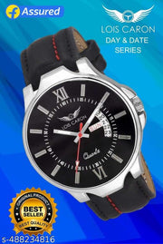 LOIS CARON LCS_4119 WHITE DIAL AND BLACK STRAP Analog Watch - For Men ()