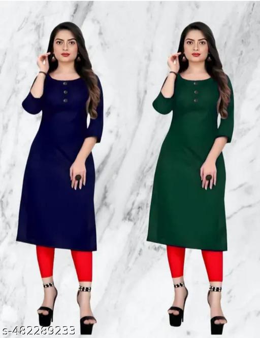 DOZZER FOX  Casule creap kurti  for woman multicoloured  low price  combo of 2