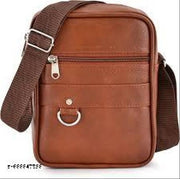 Men’s  Brown Faux Leather Sling Bag | Multi-Pocket Crossbody Travel & Casual Shoulder Bag Name: Men’s  Brown Faux Leather Sling Bag | Multi-Pocket Crossbody Travel & Casual Shoulder Bag