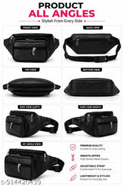 Latest Men Women Leather Waist Pack Travel Bags For Moneyy| Belt| Cards |Mobile| Documents| Kit| Books and Bills Dairy Pouch Cross Side Bag For Men Women .With Belt Stylish Small Luggage Accessories Bag I Waist Bags I Fanny pack.