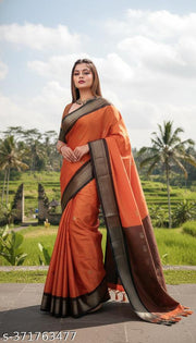 Paithani Cotton Silk Saree With Contrast Pallu And Contrast Blouse With Zari Butta