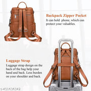 Muchova College Girl Casual Tan Aero Pattern Vegan Leather Medium Size Bag For School Student Teen Girls University Women Easy Carry Premium(Backpack for womens Latest Bag for Girls Shoulder Daypack)