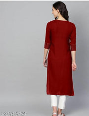 Amazing CN Latest Fashion Women's Solid Printed Round Pleated Flared Kurti
