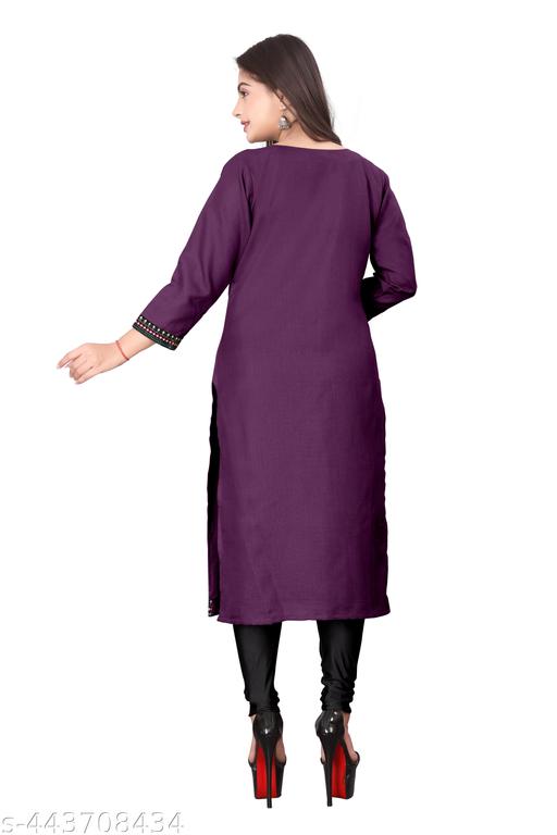 Designer Kurti New Collection Cotton Blend Stylish New Trendy , Women Kurti , Kashmiri Pheran, Cotton Kurti,Embroidered Pattern Casual Kurta for Girls & Women