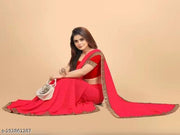 NEW GEORGETTE MIRROR LACE SAREE