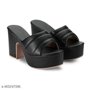 Monaqi Women Black Wedges  Sandal