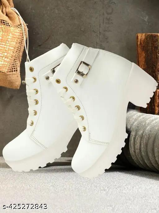 Evoria Classic Shoe with half Zip High Ankle Synthetic Winter & Summer Trendy Women Boots fabulous look and special for modelling Boots for Women's and Girls
