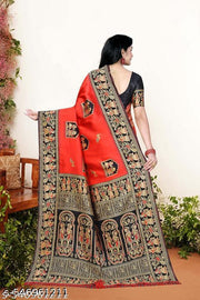 Cotton Silk Jacquard Saree with Unstitched Blouse