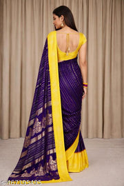 NavSarjan Silk printed saree with pallu blouse and lace