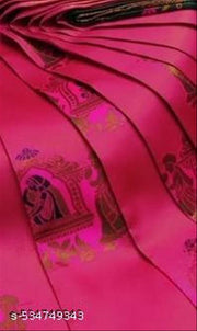 Beautiful Art Silk Jacquard Border Saree With Unstitched Running Blouse For Women Wedding Wear Party