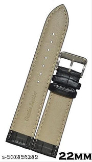 Black 22mm Genuine leather Strap For Watch and Smart Watch for All 22mm