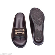 New glow walk women flat sandal and girls stylish flip flops brown