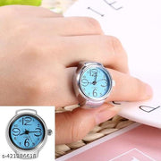 Finger Ring Watch, Fashion Jewelry Lady Girl Steel Round Finger Ring watcht Fits Most Women and Men