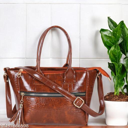 WOB (World Of Bag) -Premium Quality Trending versatile Design Casual  And Formal Attire Comfortable Handbag  Daily use Handbag for Office School Use Etc. handbag Shoulder Bags Hand Purse for Women And Girls (Tan)