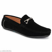 LEE GREEM Men's Black Velvet Slip On Comfortable and Stylish Loafers