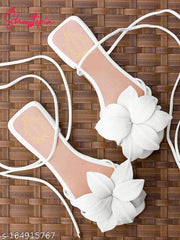 Casual/ Trendy/ Party/ Wear Stylish Women  Grils Wrap Around Ankle White Gladiators