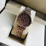 brown Round Metal BD Analog Girls and Women Watch