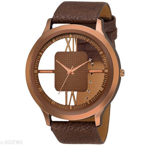 Csamon TG-GR-Open-lather-Black Premium Quality lather Strap Designer Fashion Wrist Analog Watch - For Men