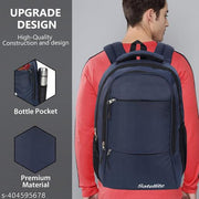 Satellite Unisex Lightweight 30L Casual Laptop Backpack - Solid Black, Water-Resistant, Fits Up to 15.6 Inches laptop.