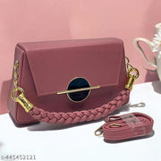 Stylish look sling bag,latest and trendy Sling Bag for girl & Women|Stylish Black Glossy Handbag with Gold Chain