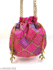 Women Potli Bags, Designer Hand Embroidered Meesho Potli Bags for wedding festivals party gift purpose
