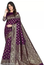 Trendy Jacquard Banarasi Silk Saree for Women | Designer Self Design Zari Woven Kanjivaram Art Silk Saree | Signagraph Pure Silk Look Saree