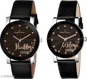 FastDeals Hubby & Wifey couple Dial Leather Strep Couple Watch Analog Watch - For Men & Women