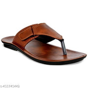 Foot fighter men slippers sandal and flip flops synthetic material with Pu sole Color Tan