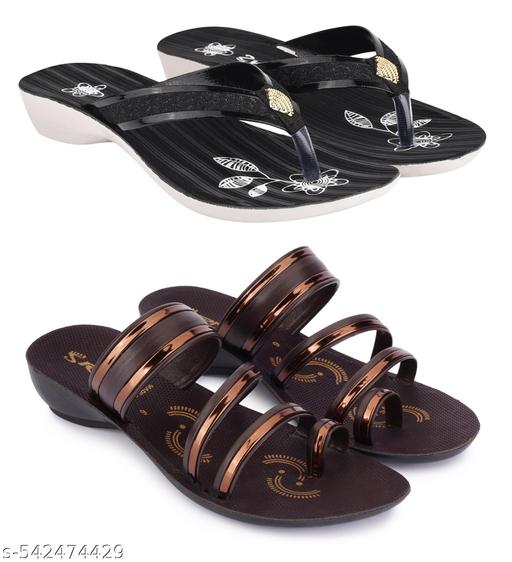 Astel Multicolor Combo of Women's Slippers and Flipflop - Pack of 2