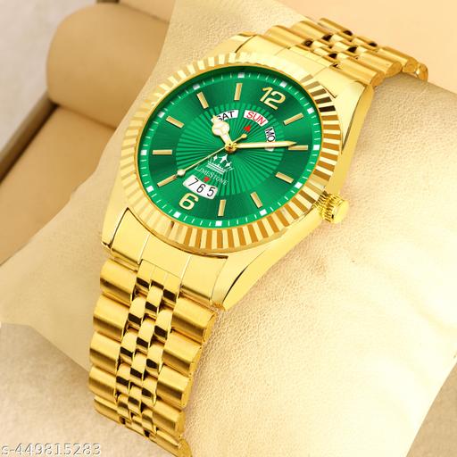 Legacy Series Original Gold Plated Day and Date Functioning | Stylish Chain | Quartz Analog Watch for Boys/ Men