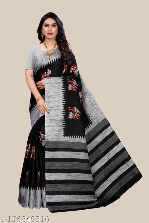 Women's Printed Saree With Blouse Piece