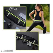 Running Waist Belt for Women & Men Sweat Rainproof Phone Holder with Adjustable Strap & 3 Pockets Headphone Hole WaistBag