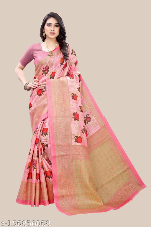 Women's Printed Saree With Blouse Piece
