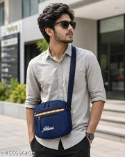 Aklima Premium Men's Crossbody Sling Bag  Lightweight Multi-Pocket Messenger Shoulder Bag  Water-Resistant Travel Side Bag with Adjustable Strap for Everyday Use