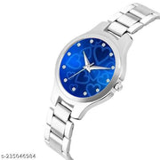 Yolako Blue Heart Dial Metal silver Belt Girls Watch