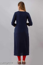Embroidered Blue Rayon kurti