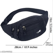 Unisex Sports Fanny Pack with Earphone Port | Lightweight Dual-Tone Waist Bag for Running, Gym & Travel | Multi-Pocket Crossbody Sling Bag