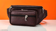 Stylish brown Waist Bag for Men & Women | Multi-Pocket Travel Belt Bag | Adjustable Crossbody Chest Bag