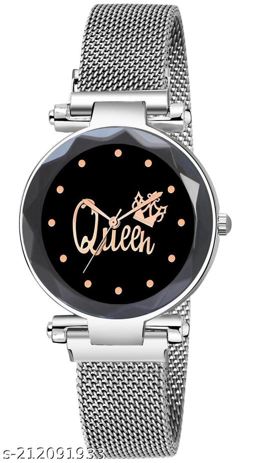 Analogue Black Dial Magnet Watch for Women or Girls