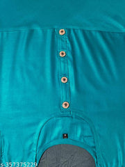 Amazing Latest Fashion Women's Solid Flared kurti | women gowns cotton | (Aqua Blue)