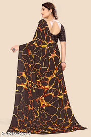 Kanooda Prints Fancy Georgette Saree With Blouse