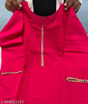 Maroon moti lace bandhani duptta kurti pent