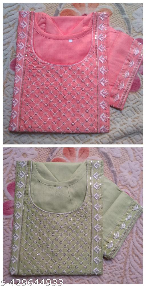 Embroidered  Straight Fancy Kurta Combo Pack Of 2
