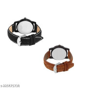 Alluring Men Blue Leather Analog Watch (Pack of 3)