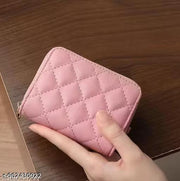 Women's Card Protective Case/Card Holder 9 Slots Card Holder Small Coin Purse(Pink)