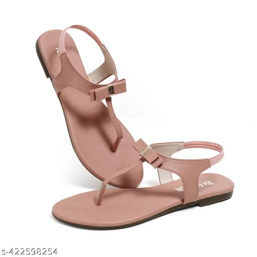 Women Flats Sandals Girls Stylish Fancy Flat Fashion -Sandals Ladies Footwear Sandals Flat Sandal for Women and Girls (Pink)